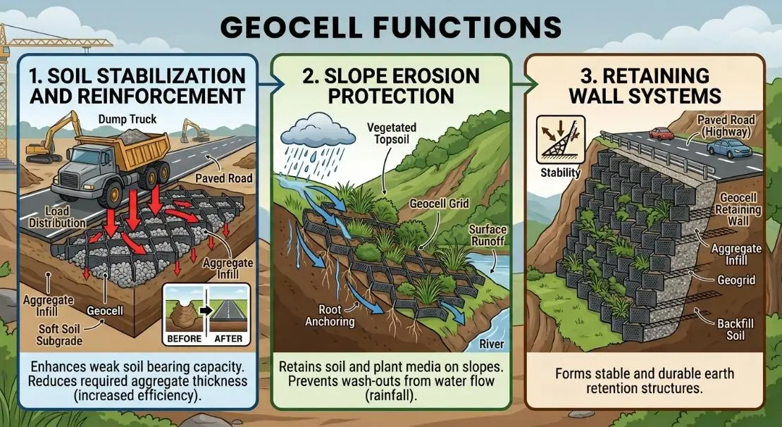 Geocell functions