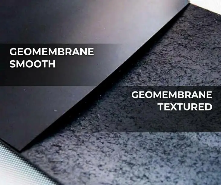 Smooth and textured HDPE geomembrane