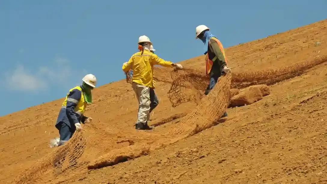 Cocomesh for mine land reclamation