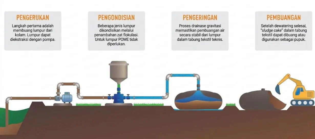 Geotextile tube dewatering process