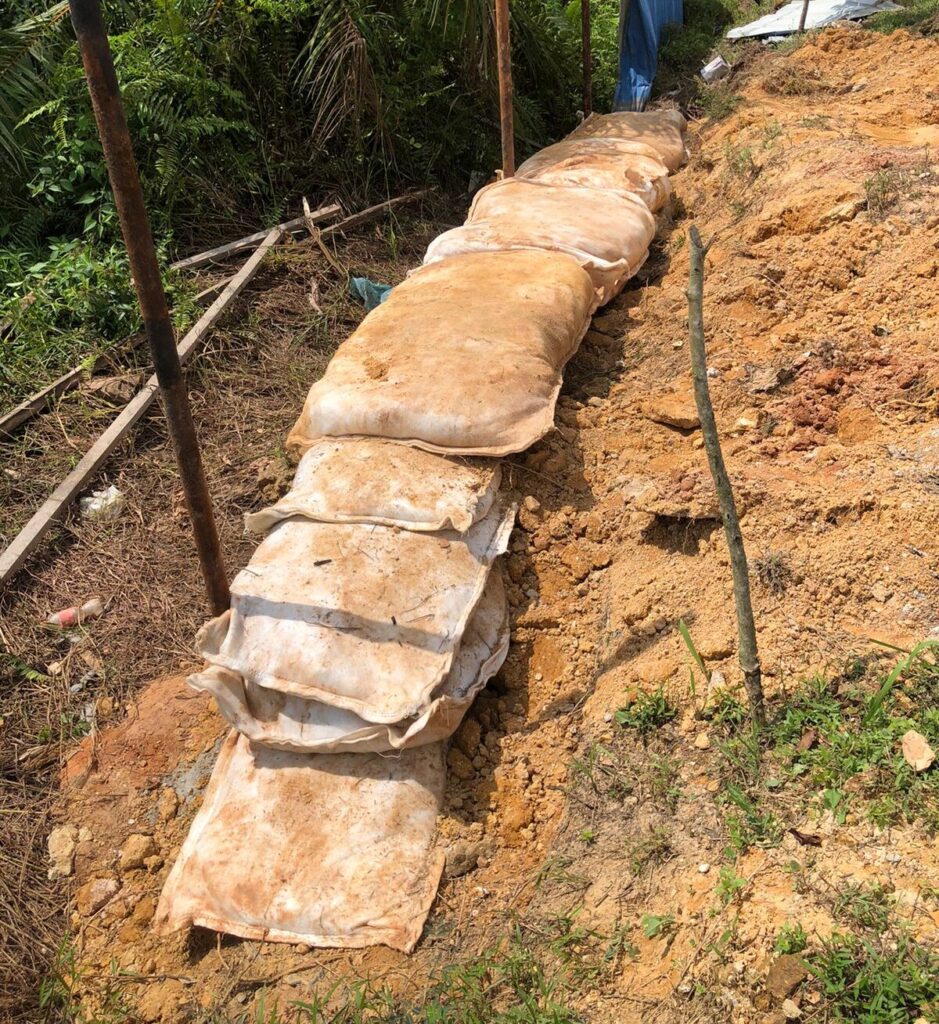 Geobag Retaining Wall to Prevent Landslides