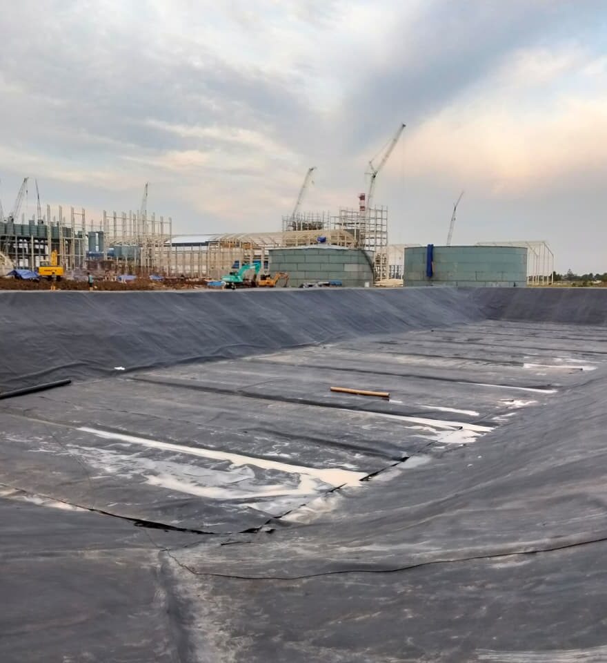 Waste Pond Lining with Virofelt and SOLMAX