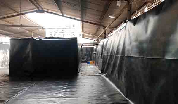 HDPE Geomemrane digunakan sebagai lapisan kedap air untuk penampungan air bersih