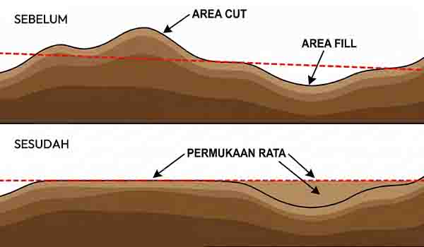 tahapan lengkap proses cut and fill