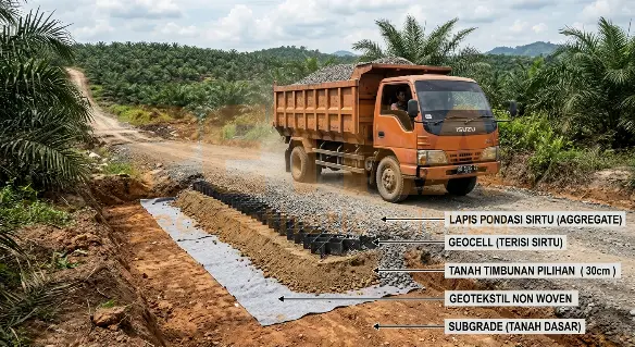 Konstruksi Jalan Dengan Perkuatan Geosintetik