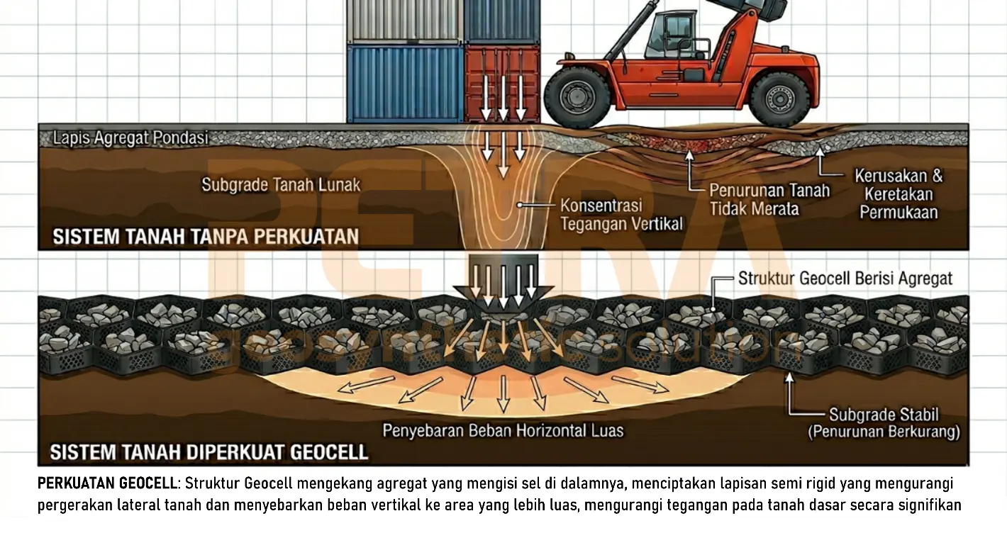 Perkuatan Tanah Dasar Pada Area Pergudangan / Stockyard Peti Kemas